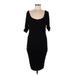 Torrid Casual Dress - Midi Scoop Neck Short sleeves: Black Solid Dresses - Women's Size Medium Plus