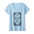 Damen Die Pizza Tarotkarte Grafik für Pizza italienische Lebensmittelliebhaber T-Shirt mit V-Ausschnitt