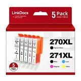 270XL 271XL Ink Cartridge Replacement for Canon PGI-270 CLI-271 Ink Cartridges to use with PIXMA MG6820 MG6821 MG7720 MG5720 MG5722 Printer 5 Pack (1 Large BK 1 Small BK 1 Cyan 1 Magenta 1 Yellow)
