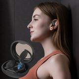 Pretxorve True Wireless Bluetooth Earphones Are Not In The Ear Clip Type and Sport Digital Display Dual Earphones Black