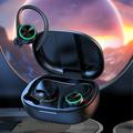 Headphones Gnobogi Wireless Earbuds Bluetooth 5.3 Headphones 50Hrs Playback HD Stereo Audio LED Display Over-Ear Sports Earphones With Earhooks Built-in Mic Earbuds Portable Audio Clearance