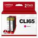 LinkDocs Compatible CLI65 CLI-65 Magenta Ink Cartridge with Pigment Ink Replacement for Canon CLI65 CLI-65 M Work for PIXMA PRO-200 Printer (2-Pack Magenta)