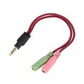 2 In 1 3.5mm Headset Splitter 3.5mm Female to 2 Dual 3.5mm Male Headphone Mic Audio Y Splitter Cable with Separate Microphone and Headphone Connector for PC Gaming Headset