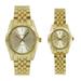Fashion Luxury Style Stainless Steel Bling Couple Fashion Dress Watch Gift Set