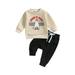 aturustex Halloween Baby Boy Outfits Ghost Print Sweatshirt and Elastic Pants