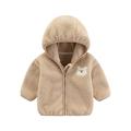 Efsteb Girl Toddler Jacket Newborn Infants Toddler Baby Boys Girls Fashion Solid Color Plush Coats Long Sleeved Cute Winter Casual Keep Warm Hoodie Coat Clearance Coffee (2-3 Years)