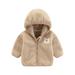 Efsteb Girl Toddler Jacket Newborn Infants Toddler Baby Boys Girls Fashion Solid Color Plush Coats Long Sleeved Cute Winter Casual Keep Warm Hoodie Coat Clearance Coffee (2-3 Years)
