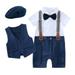 Rovga Outfit For Children Toddler Boys Sleeveless White Shirt Jumpsuit Vest Coats Child Kids Gentleman Set&Outfits