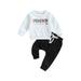 Peyakidsaa Baby Boy Halloween Outfits Pumpkin Letter Print Sweatshirt and Pants