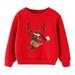 Hfolob Christmas Kids Child Baby Boy Girl Sweatshirt Letter Long Sleeve Cartoon Sweatshirt Tops Xmas Outfit Kids Clothes