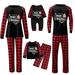 AnuirheiH Family Matching Outfit Sets Merry Christmas & Elk Long Sleeve Tee and Plaid Pants Set for Xmas Holiday Home Party