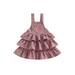 jxxiatang Toddler Girl Overall Dress Sleeveless Layered Ruffle Suspender Dress