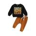 Peyakidsaa Baby Boy Halloween Outfits Letter Print Sweatshirt and Elastic Pants