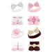 Hudson Baby Infant Girl 8Pc Headband and Socks Set Princess Flower 0-9 Months