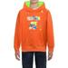 Colorful Letter Print Pullover Casual Cotton Hoodie Long Sleeve Hooded Sweatshirt With Pocket For Boys Orange 8 Years-9 Years