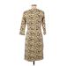 J. McLaughlin Casual Dress - Sheath Crew Neck 3/4 sleeves: Gold Dresses - Women's Size Medium