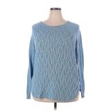 Sonoma Goods for Life Pullover Sweater: Blue Chevron/Herringbone Tops - Women's Size 2X-Large