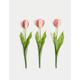 Moss & Sweetpea Set of 3 Artificial Tulip Single Stems - Pink, Pink