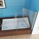 Shower Screen Bath Screen 180° Hinge Door Fold Panel 6mm Easy Clean Glass, 900 x 1400 mm,2 Folding - Miqu