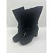 Free People Shoes | Free People Black Suede Boot Us 6.5 Eu 37 Zip Heel Ankle Bootie | Color: Black | Size: 6.5