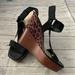 Jessica Simpson Shoes | Jessica Simpson Black Animal Prints, Wedges Size 8 Small Scuffs See Pictures | Color: Black/Brown | Size: 8