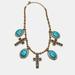 Gucci Jewelry | Gucci Aged Scarab And Cross Charms Gold Tone Necklace | Color: Gold | Size: Os