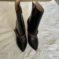 Gucci Shoes | Gucci Nappa Leather Slyvie Ankle Heeled Boot. Worn Literally Once. | Color: Black | Size: 3.5 (8)