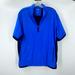 Adidas Shirts | Adidas Climaproof Golf Shirt Half Zip Blue Collar Pockets | Color: Black/Blue | Size: M