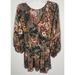 Free People Dresses | Free People Women's Sz. Xs Floral Paisley 3/4 Sleeve Boho Mini Dress | Color: Brown/Tan | Size: Xs