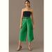 Anthropologie Pants & Jumpsuits | Anthropologie X Mare Mare Wide Leg Crop Capri Curved Hem Pants Green Nwt | Color: Green | Size: Xs