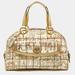 Coach Bags | Coach Gold Pvc And Leather Graffiti Tattersall Satchel | Color: Cream/Gold | Size: Os