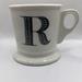 Anthropologie Dining | Anthropologie Monogram R Letter Initial Black White Shaving Coffee Mug Cup | Color: Black/White | Size: Os