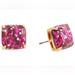 Kate Spade Jewelry | Kate Spade New York Glitter Stud Earrings Fuchsia Pink | Color: Gold/Pink | Size: Os