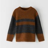Zara Shirts & Tops | Brand New Zara Color Block Knit Sweater Boys Size 9 Tags Attached | Color: Brown/Gray | Size: 9