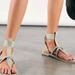 Free People Shoes | Free People Earthly Blue Vacation Day Sandals In Sky | Color: Blue/Green/White | Size: 41eu