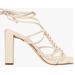 Jessica Simpson Shoes | Jessica Simpson Maena Leather Strappy Ankle Wrap Sandals | Color: White | Size: 7