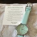 Kate Spade Accessories | Kate Spade New York Metro Swan Women’s Watch Ksw-1409 W/Aqua Mint Leather Band | Color: Blue/Green | Size: 34mm