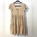 Jessica Simpson Dresses | Jessica Simpson Ribbed Leopard Animal Print Tiered Ruffle Fit & Flare Dress Xl | Color: Cream/Tan | Size: Xl