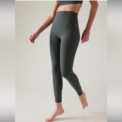 Athleta Pants & Jumpsuits | Athleta Salutation Stash 7/8 Tight Women’s Leggings Bali Green Petite Large | Color: Green | Size: Lp