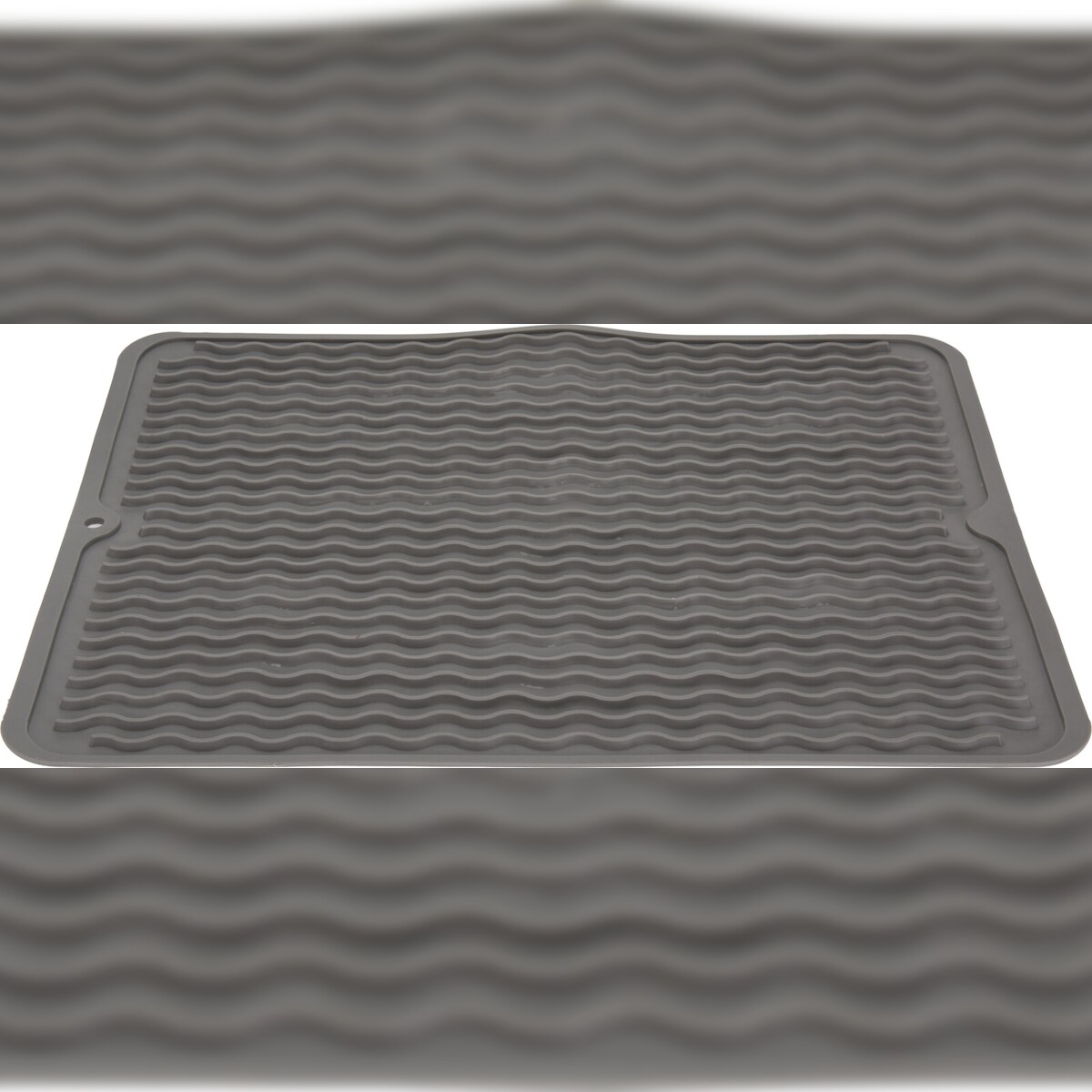 Abtropfmatte Geschirrtrocknung Geschirrmatte Gummimatte 40x30cm Grau Image