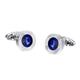 Cufflinks Blue Crystal Cone Cufflinks Men Classic Blue Prismatic Cuff Button Men's Shirt Taper Cuff Links