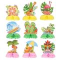 ERINGOGO 36 Pcs Hawaiian Honeycomb Ornament Dining Room Table Decor Table Decorations Tropical Birthday Party Supplies Tiki Table Books Decor Paper Monstera Leaves Banquet Dining Table