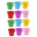 ibasenice 12 Pcs Beach Bucket Baby Learning Toys Sand Castle Toys for Beach Bucket Planter Toys for Babies Rayan Toys for Kids Baby Toy Beach Toy Decorative Bucket Mini Child Tinplate