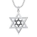 925 Sterling Silver Double Star of David Pendant Necklace Jewish Jewelry Hexagram Necklace for Men Women