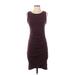 Leith Casual Dress - Bodycon: Burgundy Solid Dresses - Women's Size Small