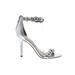 Sam Edelman Heels: Strappy Stilleto Cocktail Silver Shoes - Women's Size 8 1/2 - Open Toe