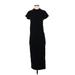 James Perse Casual Dress - Midi: Black Solid Dresses - Women's Size Small