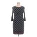 Charter Club Casual Dress - Sheath: Gray Grid Dresses - Women's Size X-Large Petite