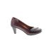 Gentle Souls Heels: Slip-on Chunky Heel Classic Burgundy Print Shoes - Women's Size 8 - Round Toe