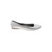 Reaction Flats: Silver Solid Shoes - Women's Size 8 - Almond Toe